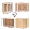 Mewoofun Wooden and Metal Dog House for Small/Medium Dog Crate Furniture Pets - WP058