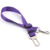 Pet Dog Cat Car Seat Belt For Accessories Goods Animals Adjustable Harness Lead Leash Small Medium Travel Clip French Bulldog - purple