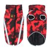 Winter windproof dog warm clothing; dog jacket; dog reflective clothes - Red Graffiti - S