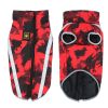 Winter windproof dog warm clothing; dog jacket; dog reflective clothes - Red Graffiti - L