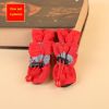 Anti-slip Pet Dog shoes Waterproof boots shoes puppy cat socks boots dog shoes - Red - 4