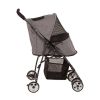 Puppy Pet Four Wheels Dog Jogger Cat Stroller Trolley, One-Click Folding Travel Pet Carrier Trolley Foldable Travel Carriage Cats Cart Pram - gray