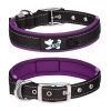 Pet dog collar; diving cloth reflective nylon collar; medium and large dog collar - Black ribbon: purple - L 2.5*(48-58)CM