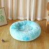 Soft Dog Bed Cat Beds Cat Sleeping Plush Mat Cushion Kitten Nest Sofa Kennel For Puppy Colorful Fluffy Warm Comfortable Pet Bed - blue - 40cm