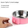 Pet Stainless Steel Bowl Hanging Cage Type Fixed Cute Dog Basin Cat Supplies Puppy Food Drinking Water Feeder Pets Accessories - green - 17cm