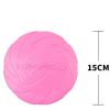 Pet UFO Toys New Small Medium Large Dog Flying Discs Trainning Interactive Toy Puppy Rubber Fetch Flying Disc 15CM - Pink