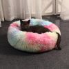 Soft Dog Bed Cat Beds Cat Sleeping Plush Mat Cushion Kitten Nest Sofa Kennel For Puppy Colorful Fluffy Warm Comfortable Pet Bed - blue - 40cm