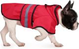 Reflective Dog Raincoat Hooded Slicker Poncho for Small to X-Large Dogs and Puppies; Waterproof Dog Clothing - Red - Small