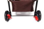 Pet Dog Stroller Trolley, Foldable Travel Carriage with Wheels Zipper Entry Cup Holder Storage Basket, Pushchair Pram Jogger Cart - black