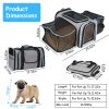 Expandable Pet Carrier Airline Approved Cat Dog Carrier Cat Collapsible Soft Carrier Bag with Removable Fleece Pad Pockets Breathable Mesh Adjustable