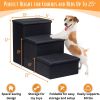 Black Dog Stairs for High Beds or Couch Foldable Dog Steps With Storage for Small Dogs Medium Dogs Puppy Stairs - Willow Pet Products