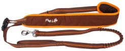 Pet Life 'Free-Fetcher' Hands Free Over-The-Shoulder Shock Absorbent Dog Leash - Brown - Small