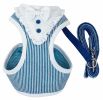 Pet Life Luxe 'Spawling' 2-In-1 Mesh Reversed Adjustable Dog Harness-Leash W/ Fashion Bowtie - Blue - Medium