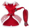 Pet Life Luxe 'Spawling' 2-In-1 Mesh Reversed Adjustable Dog Harness-Leash W/ Fashion Bowtie - Red - Medium