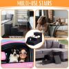 Black Dog Stairs for High Beds or Couch Foldable Dog Steps With Storage for Small Dogs Medium Dogs Puppy Stairs - Willow Pet Products