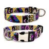 Dog Print Adjustable Collar; suitable For Large & Small Dogs - Royal Blue - M