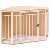 Mewoofun Wooden and Metal Dog House for Small/Medium Dog Crate Furniture Pets - WP058