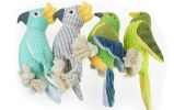 Pet Squeaky Toy Dog Toys, Bite Resistant Plush Parrot Shaped Dog Rope Toys, Chew Toy with Sound - Green