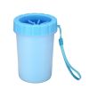 Pet Dog cat Paw Cleaner Cup Outdoor portable Soft Silicone Combs Quickly Wash Foot Cleaning Bucket Pet Foot Wash Tools - Blue - S