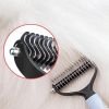 Professional Pet Deshedding Brush 2 Sided Dematting Dog Comb Cat Brush Rake Puppy Grooming Tools Undercoat Shedding Flying Hair - blue - M